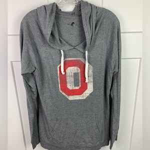 Ohio State XL Long Sleeve Hooded Tee Gray Block O Buckeyes